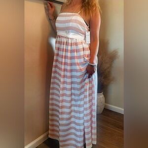 Gentle Lady Pink Stripe Maxi by Red Dress Boutique